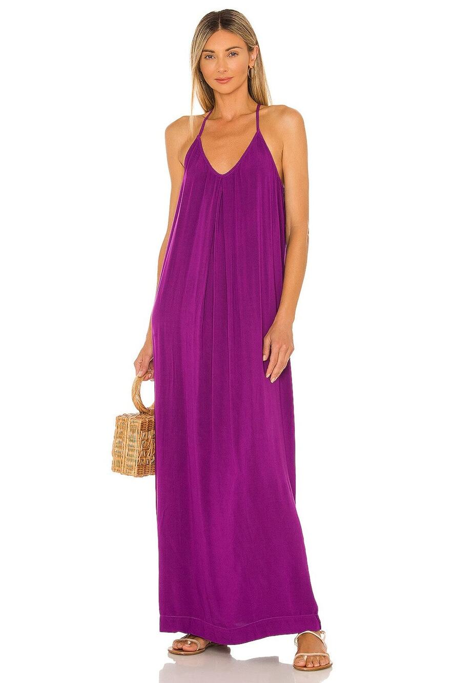Michael Stars Gloria V-Neck Maxi Slip Dress - M